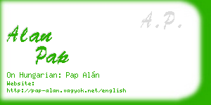 alan pap business card